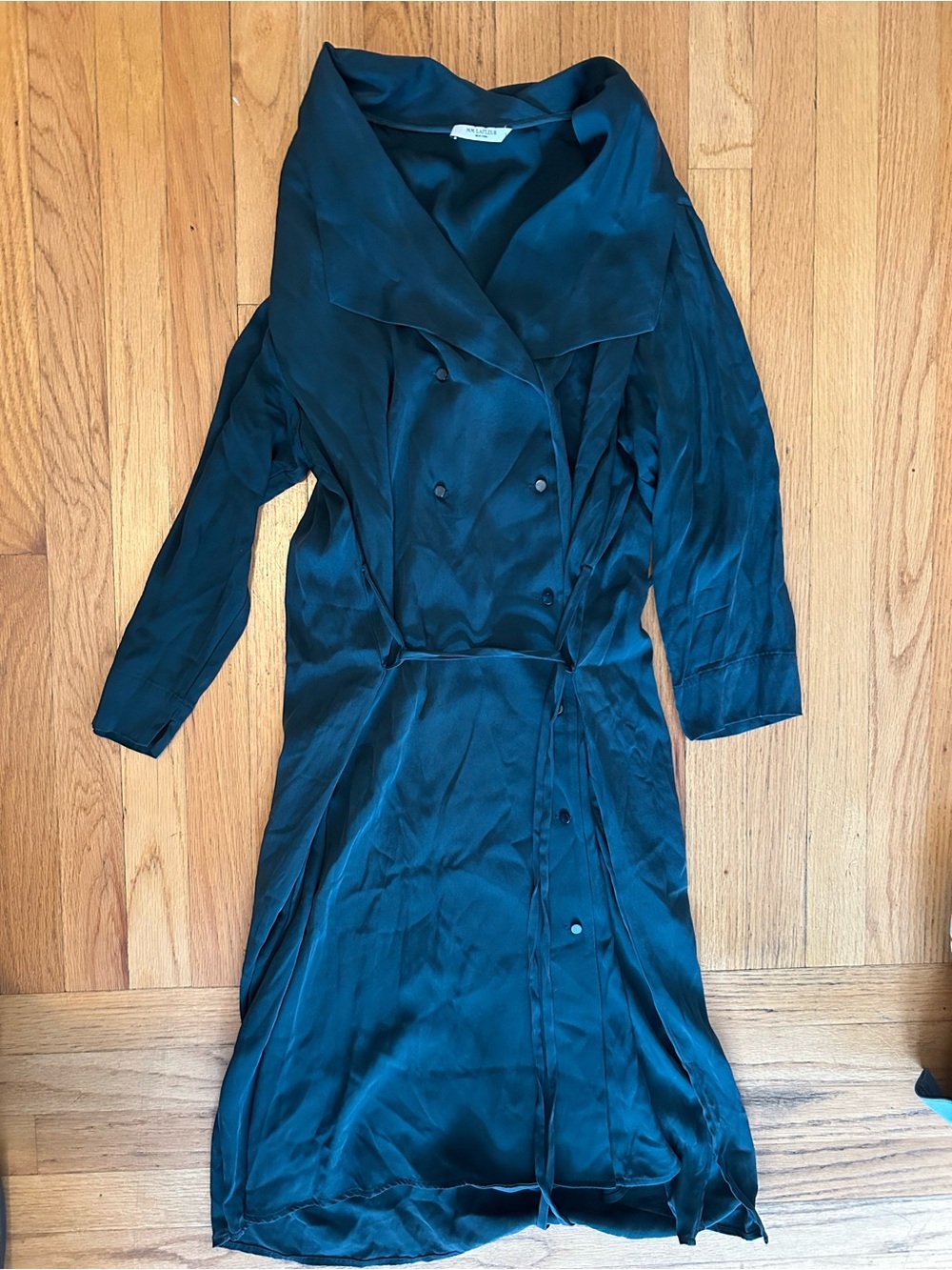 M m lafleur Silk-Blend Teal Wrap Dress